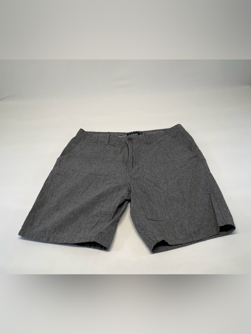 Kolby Men’s Heather Grey Flat Front Casual Chino Shorts Size 34